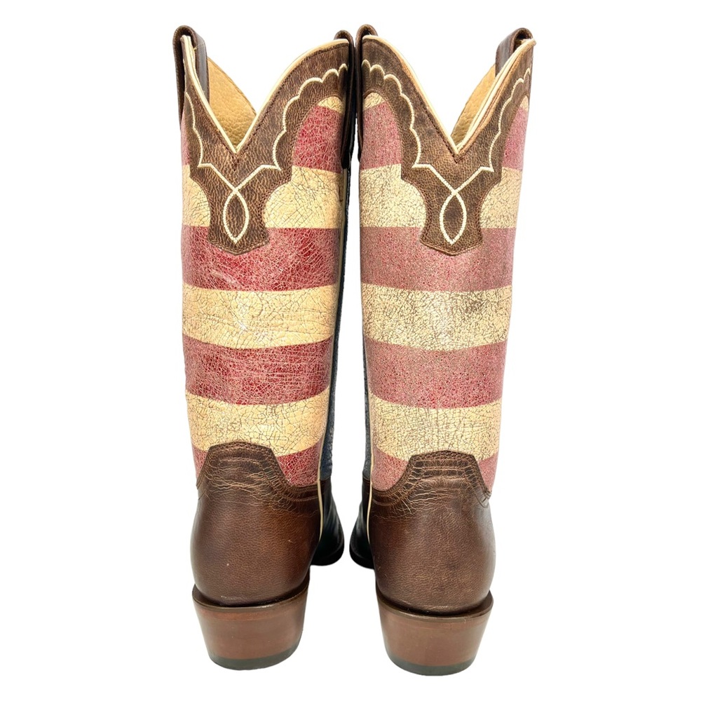 SOLD Shyanne Womens 7.5M Red White & Blue American Flag Western Pull-On Boots - Picture 5 of 12